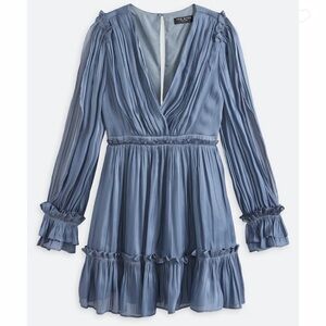 Elegant Long Sleeve Blue Dress